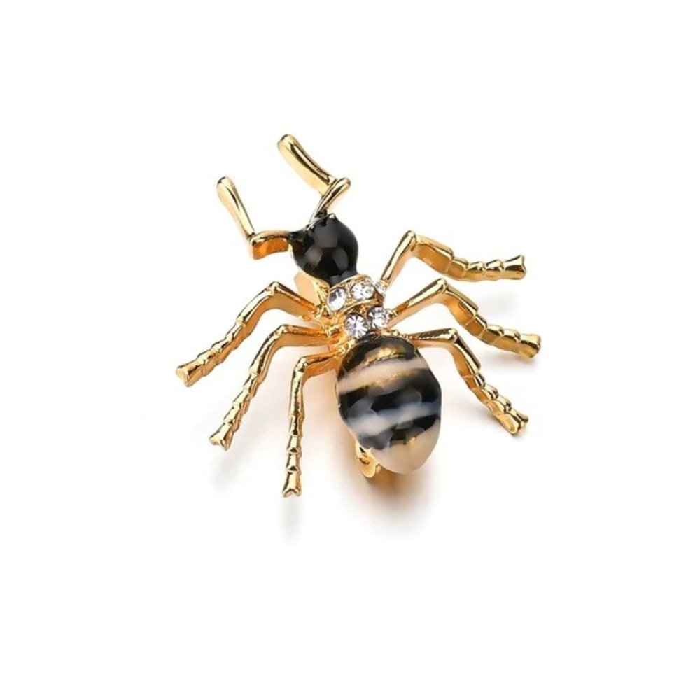 Ant Bug Rhinestone Enamel Pin Broach